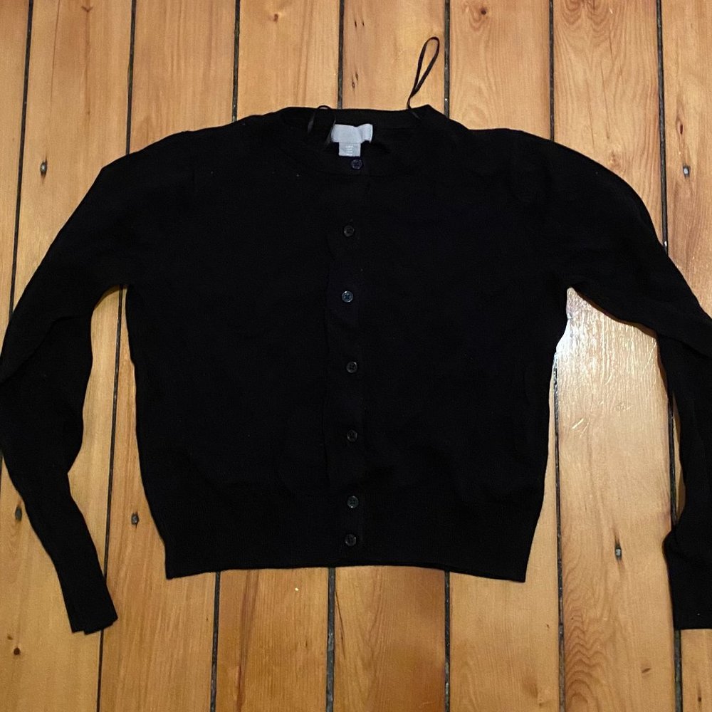 preppy black cardigan